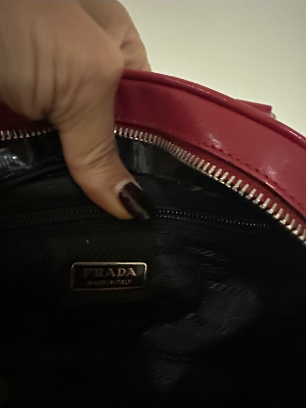 Vintage Prada S/S 2000 Vitello Drive Perforated Bowling Bag - Picture 10 of 12
